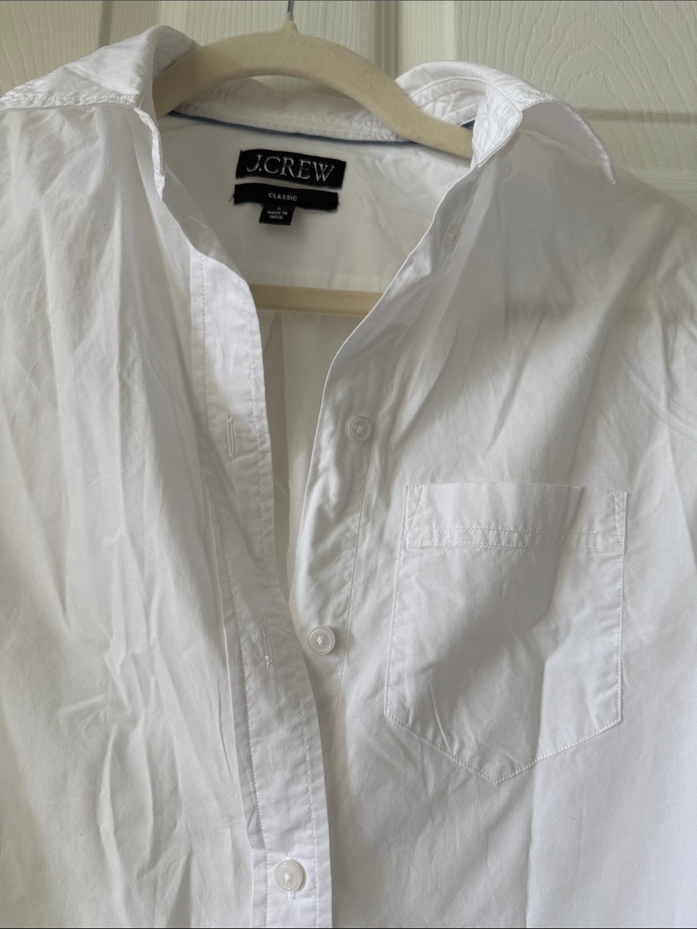 J. Crew White Button-Front Shirt with Black Label - Picture 4 of 9